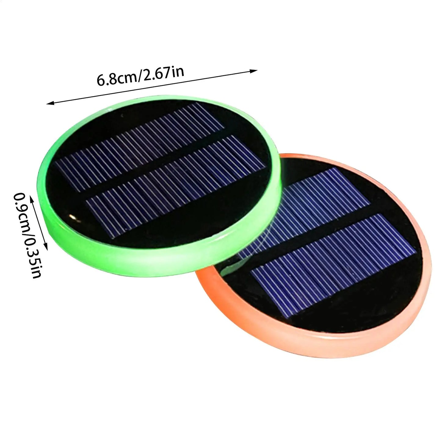 LED Cup Holder Lights 1 Pair 7-Color Solar USB Charging Auto Supplies Car Coasters for Atmosphere Lighting Charging