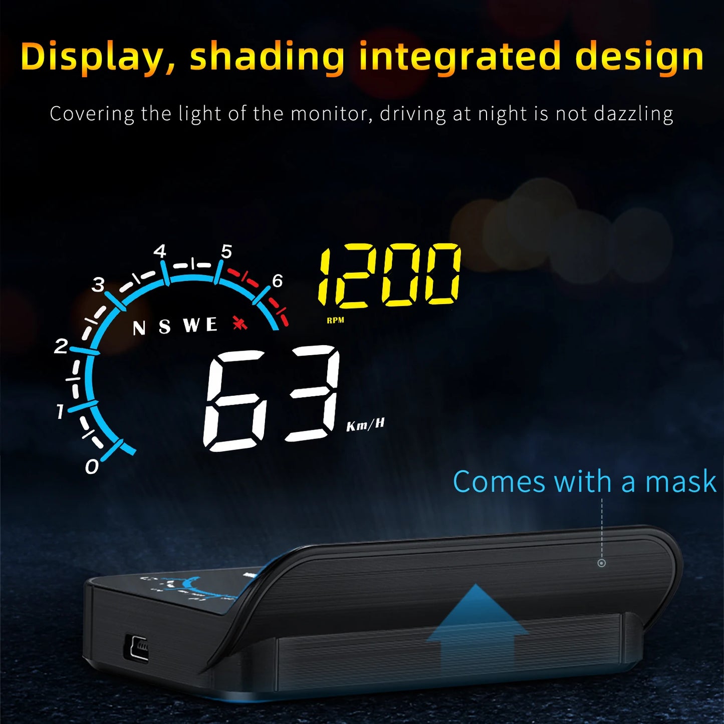 Car OBD2 HUD OBD Head Up Display Overspeed Warning System Speedometer Projector Windshield Auto Electronic Alarm System M12