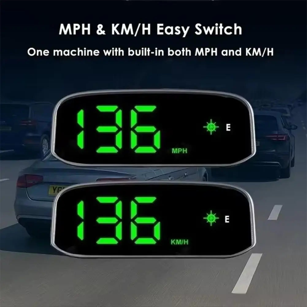 Solar Car Digital Speedometer Head-up Display Real Time Display GPS Kmh Universal HUD Car Universal Accessories