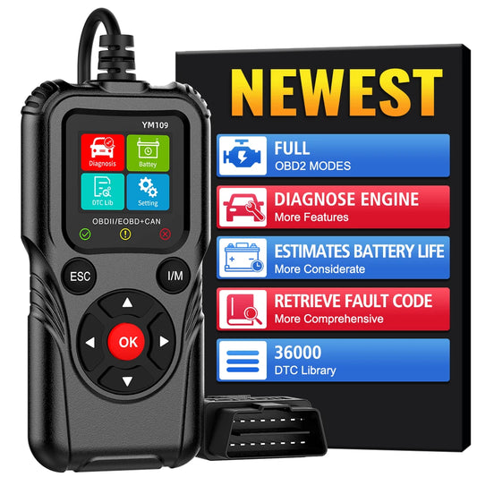 Fault Code Clear Check Engine System Car Diagnostic Tools OBD II EOBD Scanner Car OBD2 Code Reader Battery Tester YM109