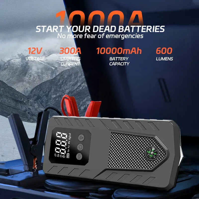2000A Car Jump Starter Power Bank Car Battery Emergency Booster for Starter Portable 12V Auto Starting Device Petrol Diesel