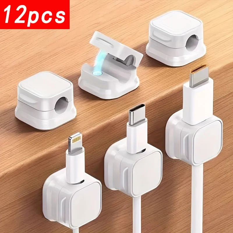 12 Pcs Cable Clips - The Ultimate Cord Holder & Cable Organizer For Desk, Home, Car & Office - For Everyone - Organize Cables &
