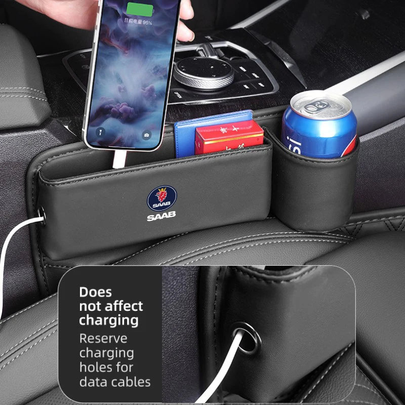 Car Seat Gap Filler Storage Box Water Cup Holder Accessories For SAAB 9-4X 9-7X 9-3 9-5 9-2X 9-X 9000 900 600 99 97