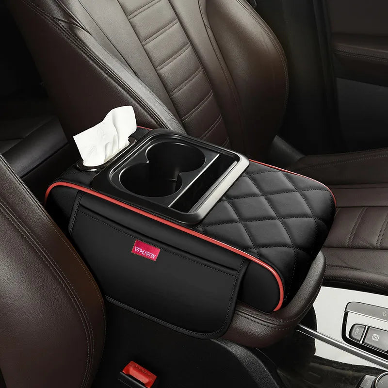 Multifunctional Side Storage Paper Box Increase Height Car Central Cushion Mat Car Accessories Universal Armrest Cover Leather
