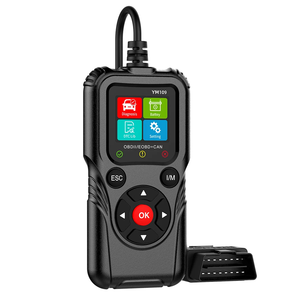 Fault Code Clear Check Engine System Car Diagnostic Tools OBD II EOBD Scanner Car OBD2 Code Reader Battery Tester YM109