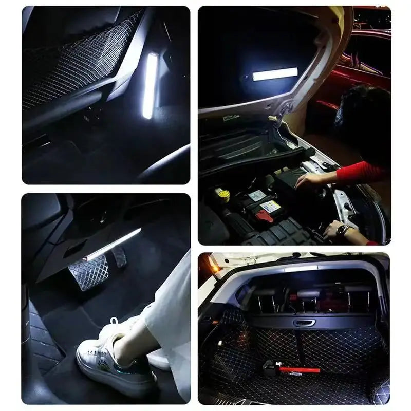 Car Sensor Light for Floor Trunk Hood USB Rechargeable Automatic Induction Light Bar Magnetic Maual/Sensing Mode Lamp
