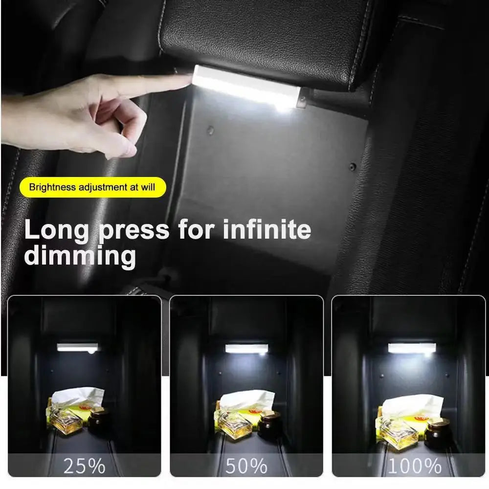 Car Sensor Light for Floor Trunk Hood USB Rechargeable Automatic Induction Light Bar Magnetic Maual/Sensing Mode Lamp