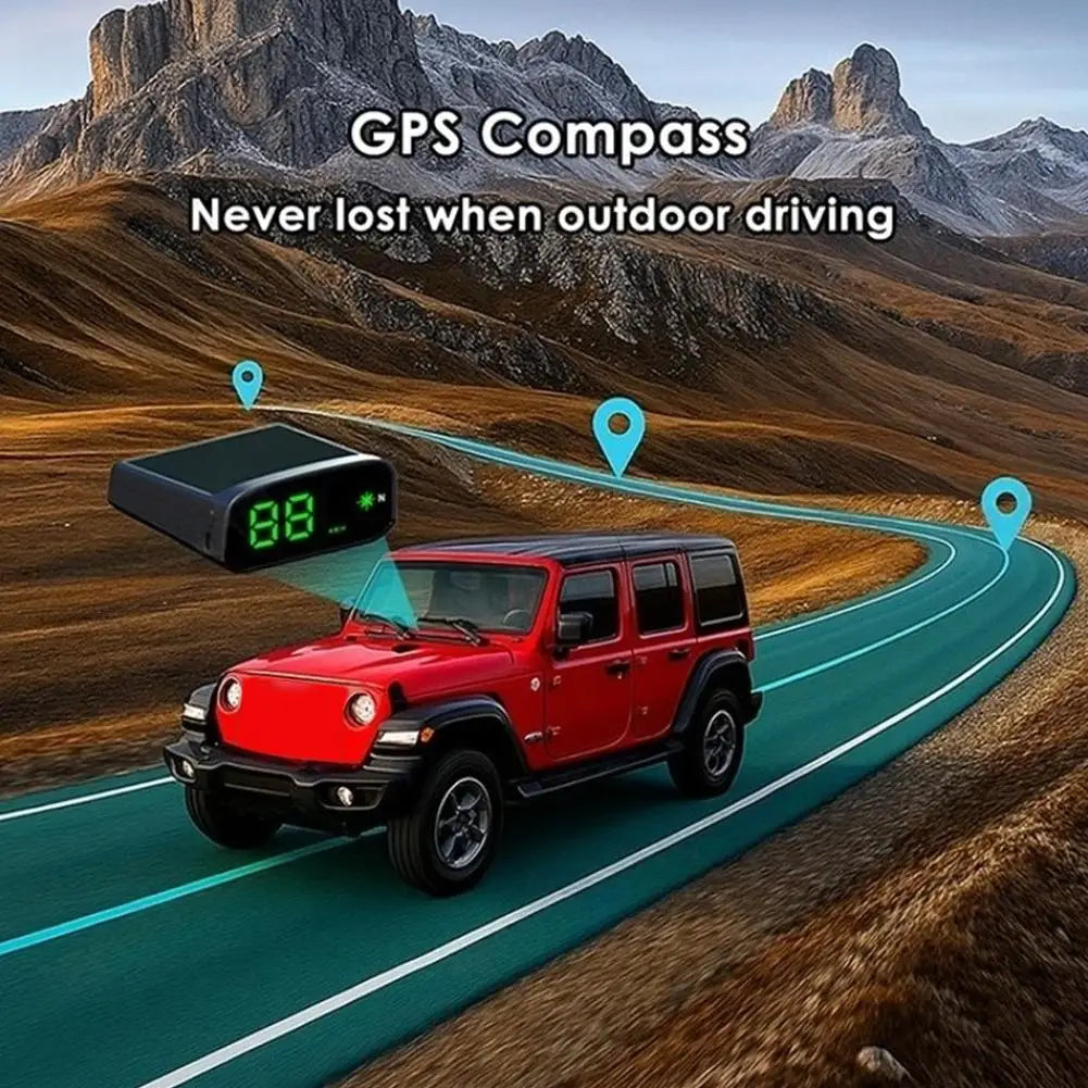 Solar Car Digital Speedometer Head-up Display Real Time Display GPS Kmh Universal HUD Car Universal Accessories
