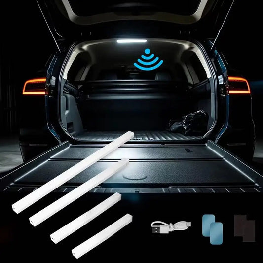 Car Sensor Light for Floor Trunk Hood USB Rechargeable Automatic Induction Light Bar Magnetic Maual/Sensing Mode Lamp