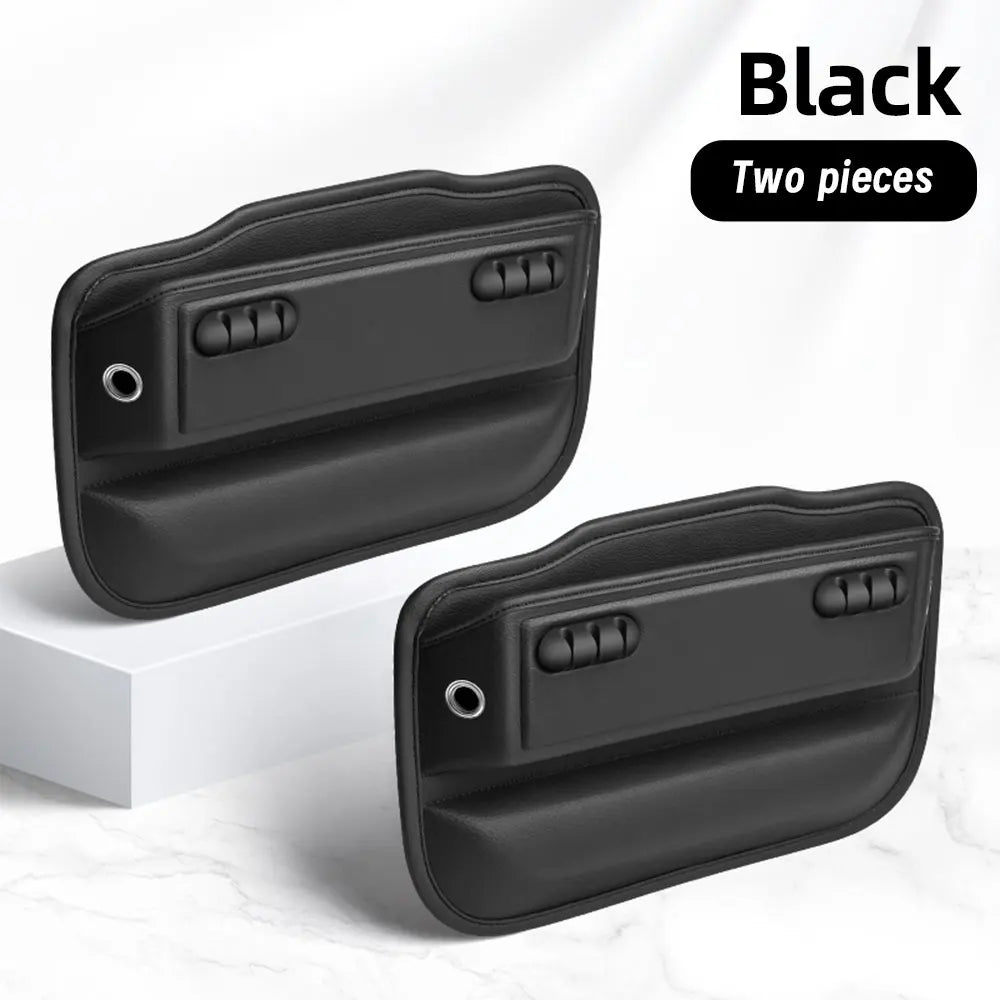 Car Seat Gap Storage Box Seat Gap Filler Leather Storage Organizer Cable Management Automotive Accessories Red Black Brow