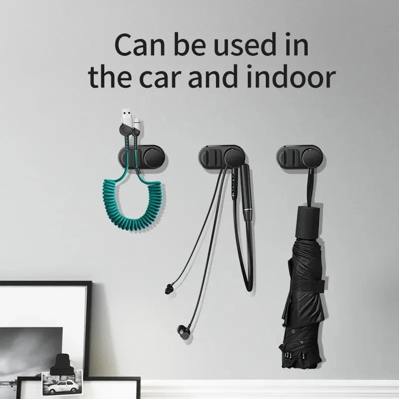 Car Hook USB Cables Organizers Desktop Self Adhesive Data Cable Auto Fastener Clip For Key Bag Auto Storage Organizer