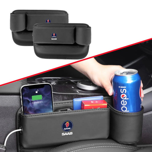 Car Seat Gap Filler Storage Box Water Cup Holder Accessories For SAAB 9-4X 9-7X 9-3 9-5 9-2X 9-X 9000 900 600 99 97