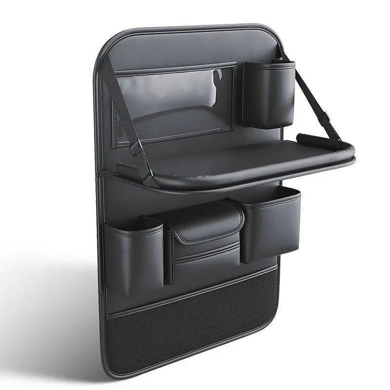 Car Seat Back Organizer Auto Back Seat Storage Bag with Foldable Table Tray Tablet Holder Tissue Box Multi Pocket Organizer Bag